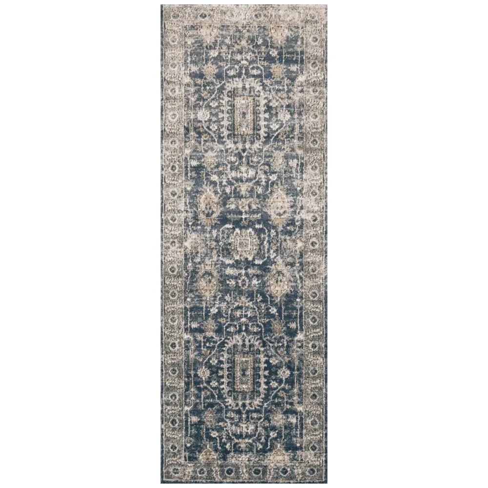 Ulandra Patterned Rug - Blue, Polypropylene