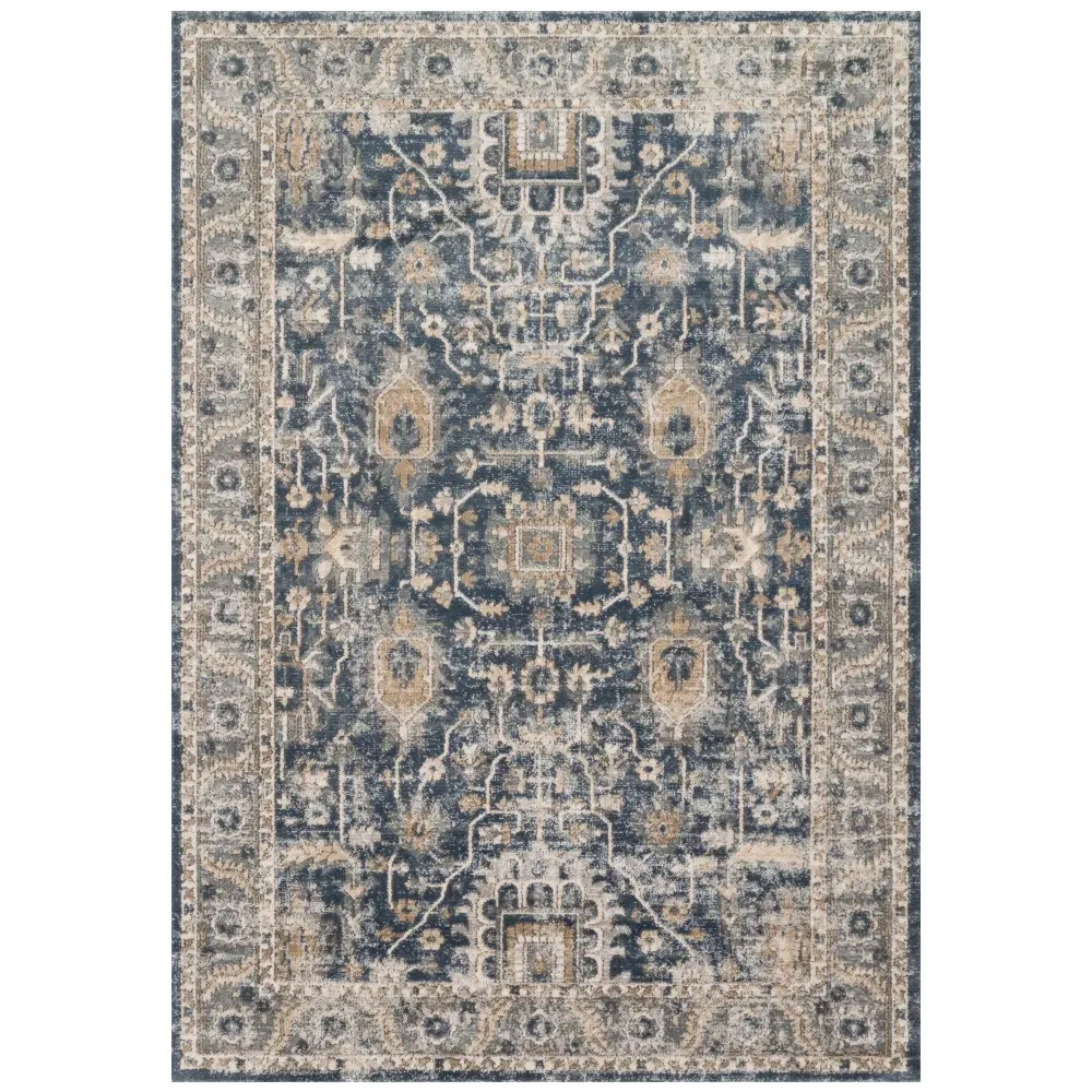 Ulandra Patterned Rug Sample - Blue, Polypropylene image