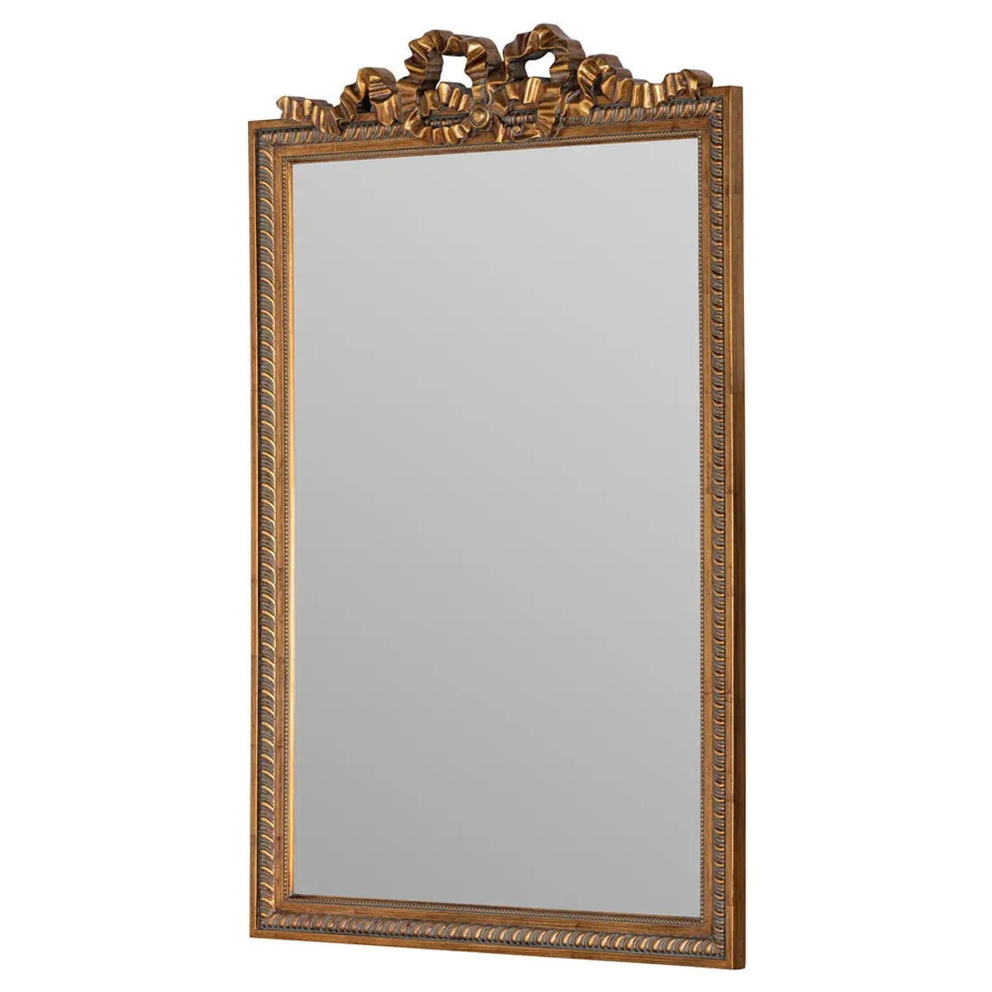 Ulysses Large Beveled Frame Wall Mirror - Antique Gold, Resin