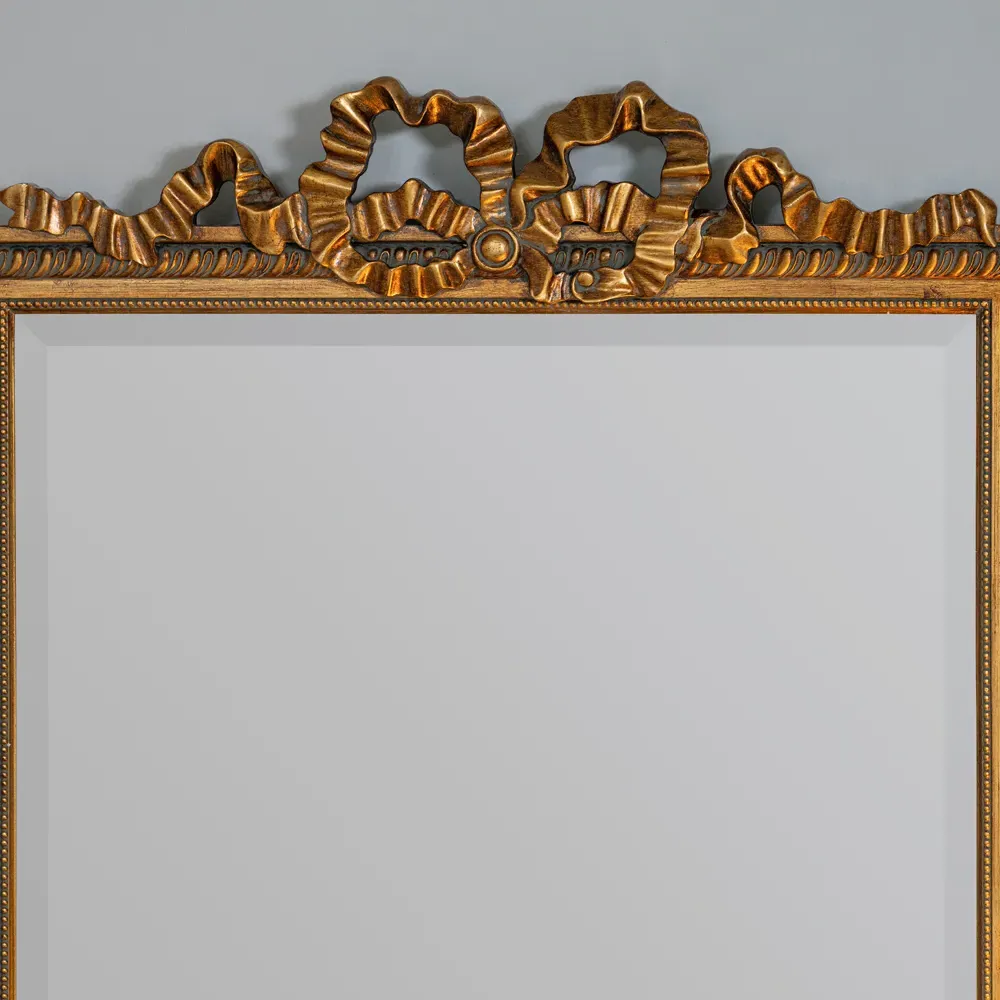 Ulysses Large Beveled Frame Wall Mirror - Antique Gold, Resin