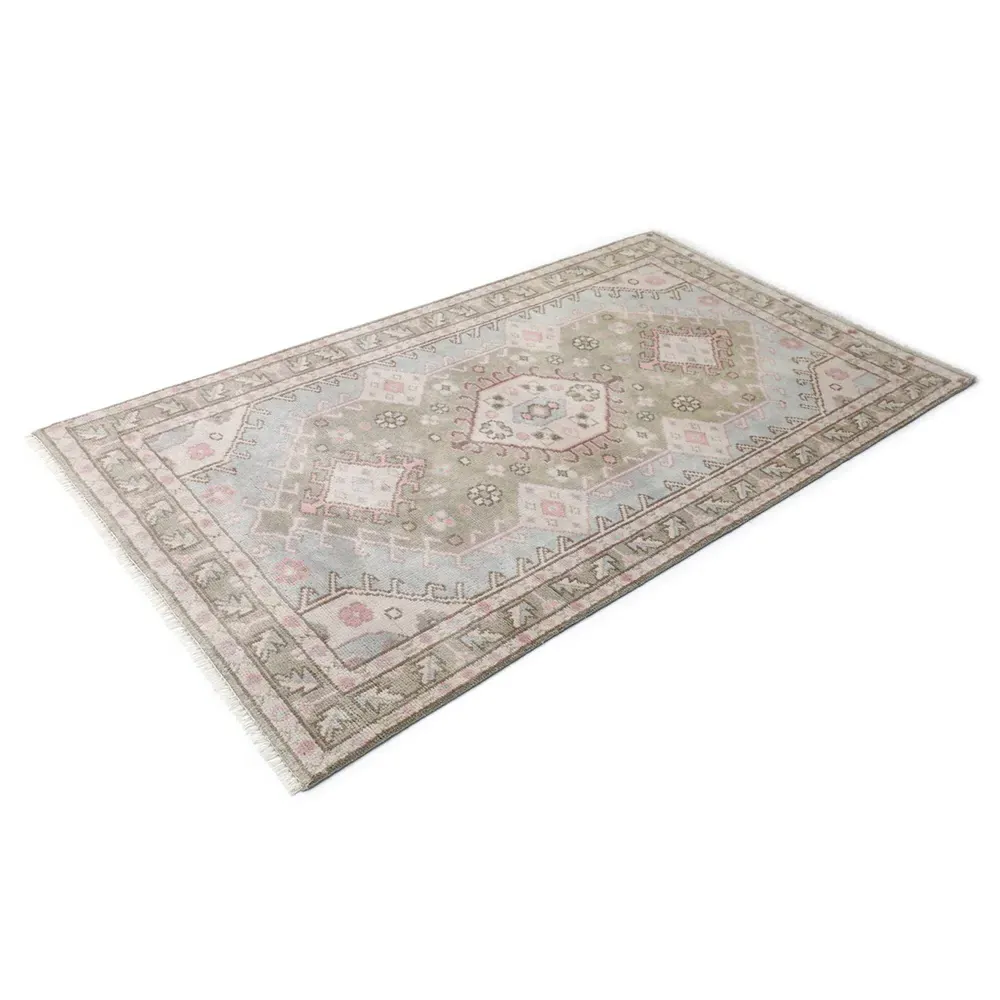 Uriah 9x12 Hand Knotted Rug - Light Grey, Wool