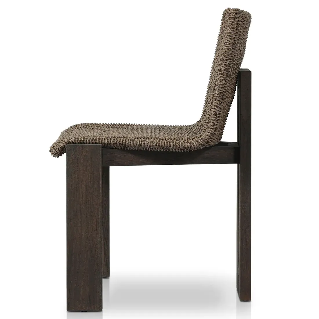 Ursula Woven Hyacinth Outdoor Dining Chair - Brown, Teak