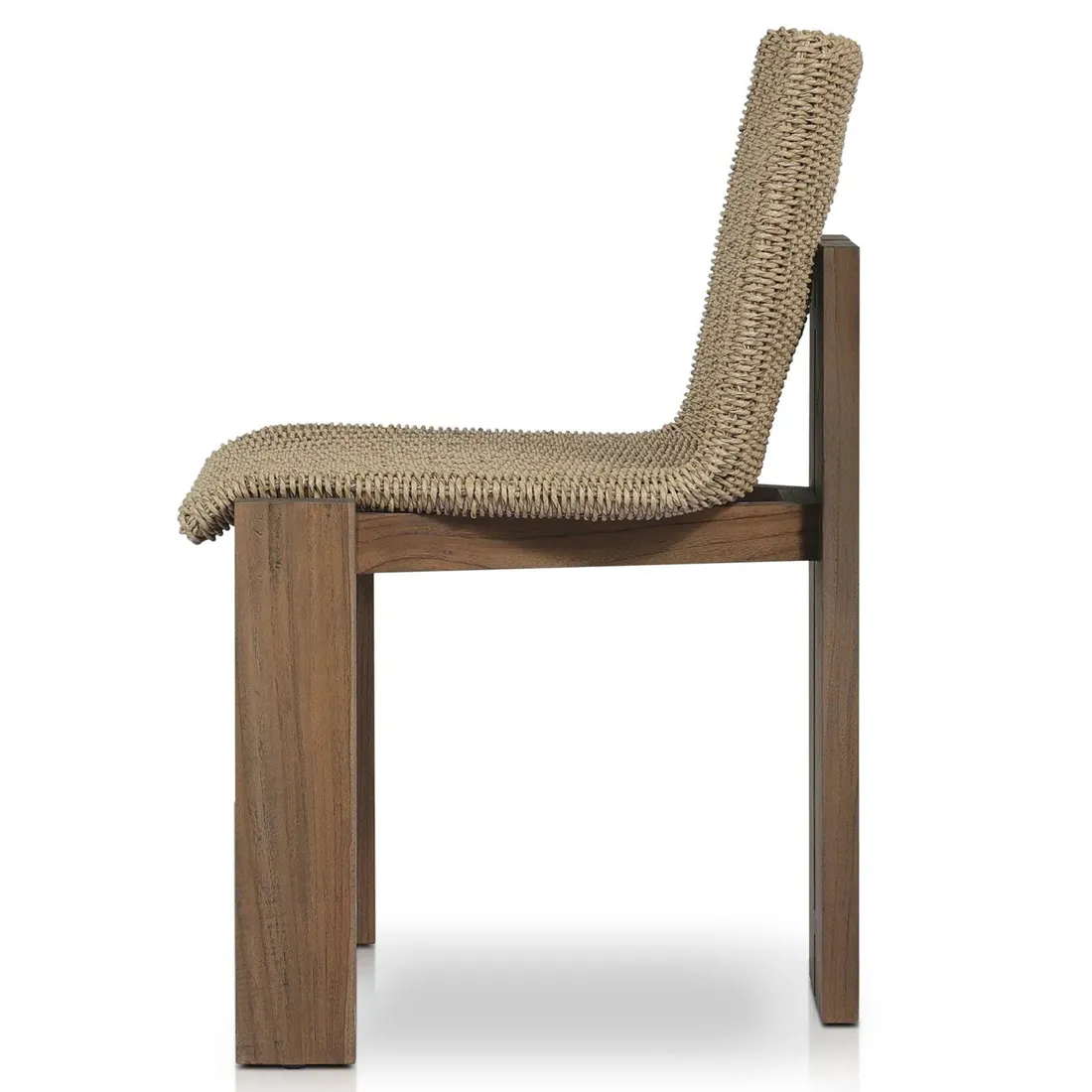 Ursula Woven Hyacinth Outdoor Dining Chair - Brown, Teak