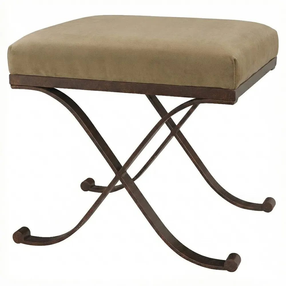 Uzor Rectangular Ottoman - Champagne, Performance Velvet