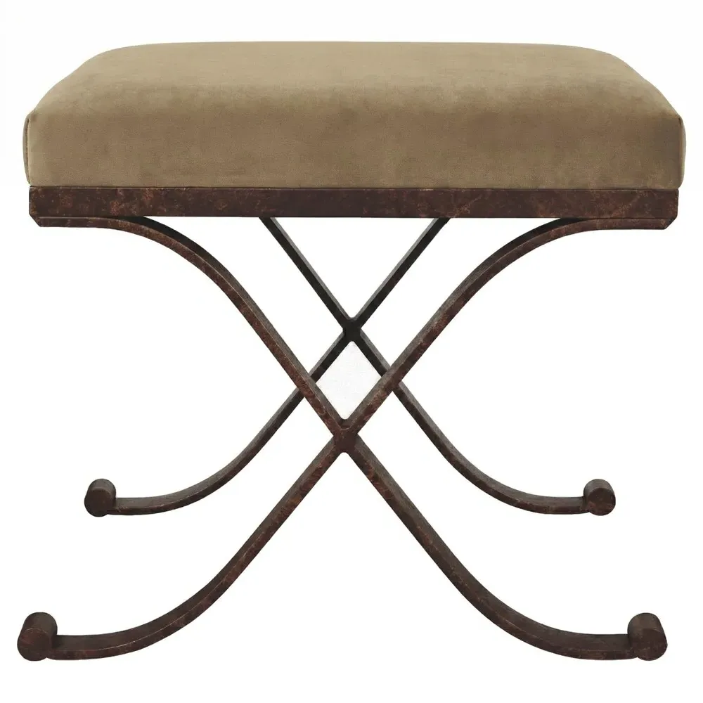 Uzor Rectangular Ottoman - Champagne, Performance Velvet image