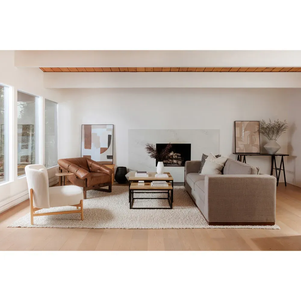 Vader Tufted Arm Chair - Brown, Leather