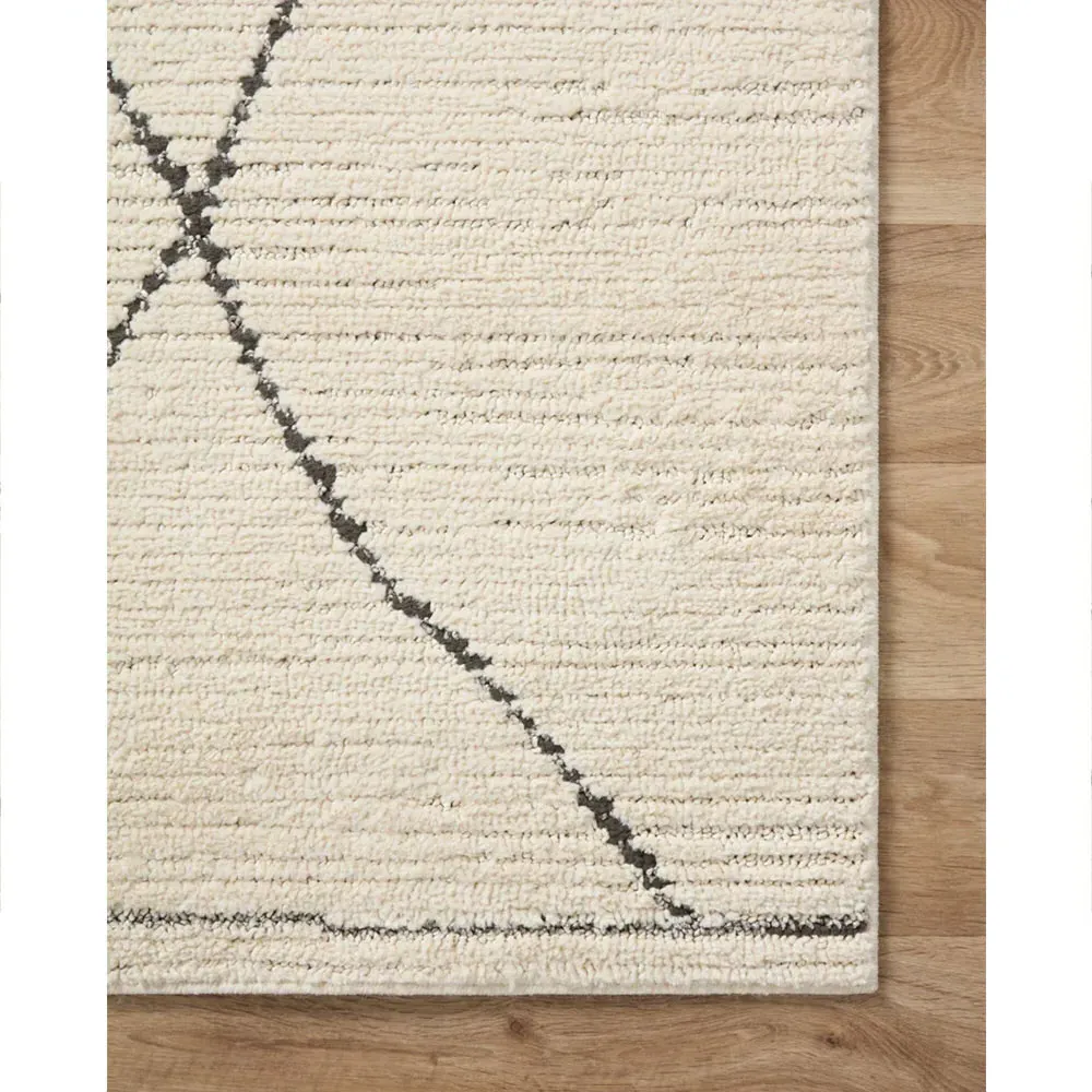 Vaela Diamond Patterned Rug Sample - Cream, Polyester