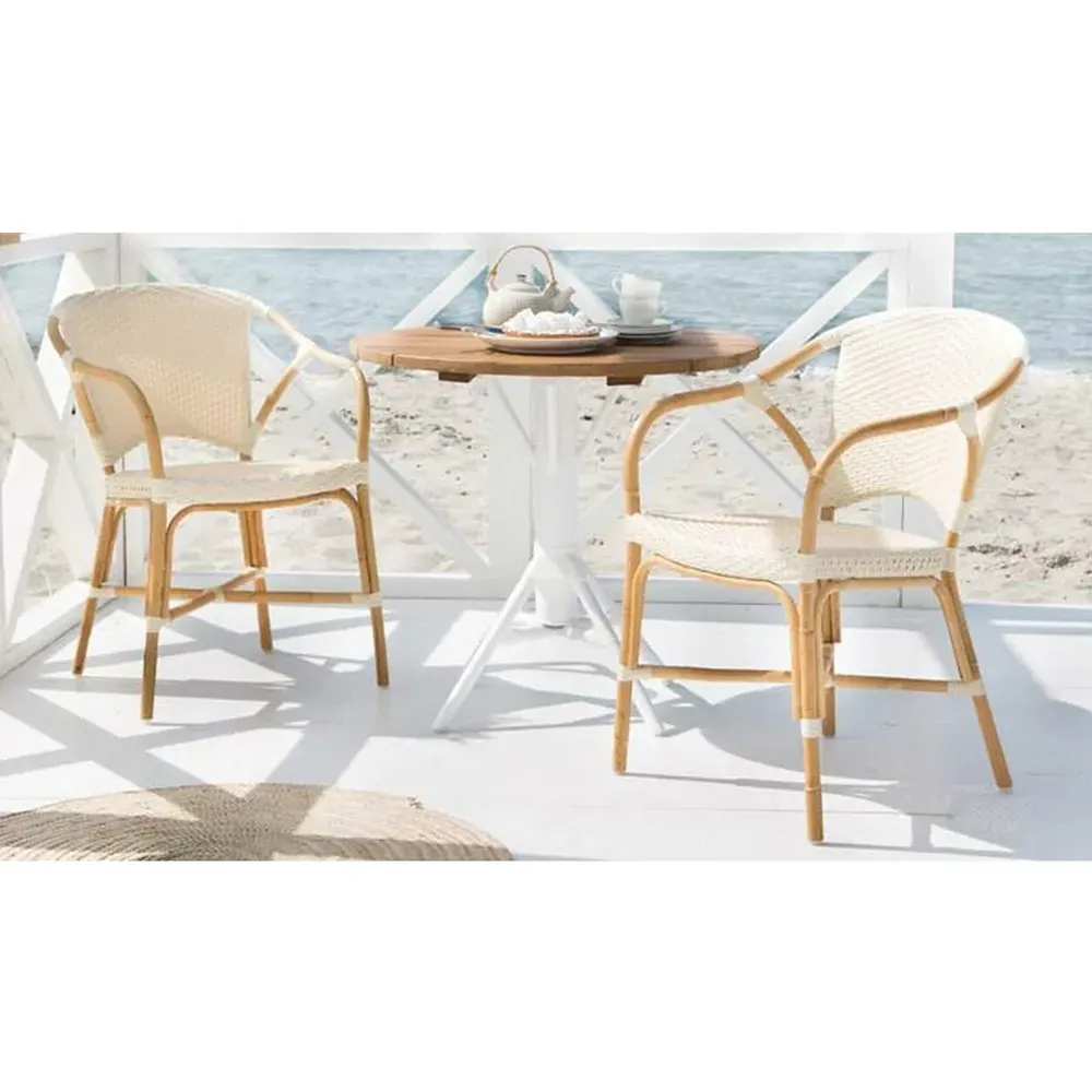 Val Woven Rattan Dining Arm Chair - Beige