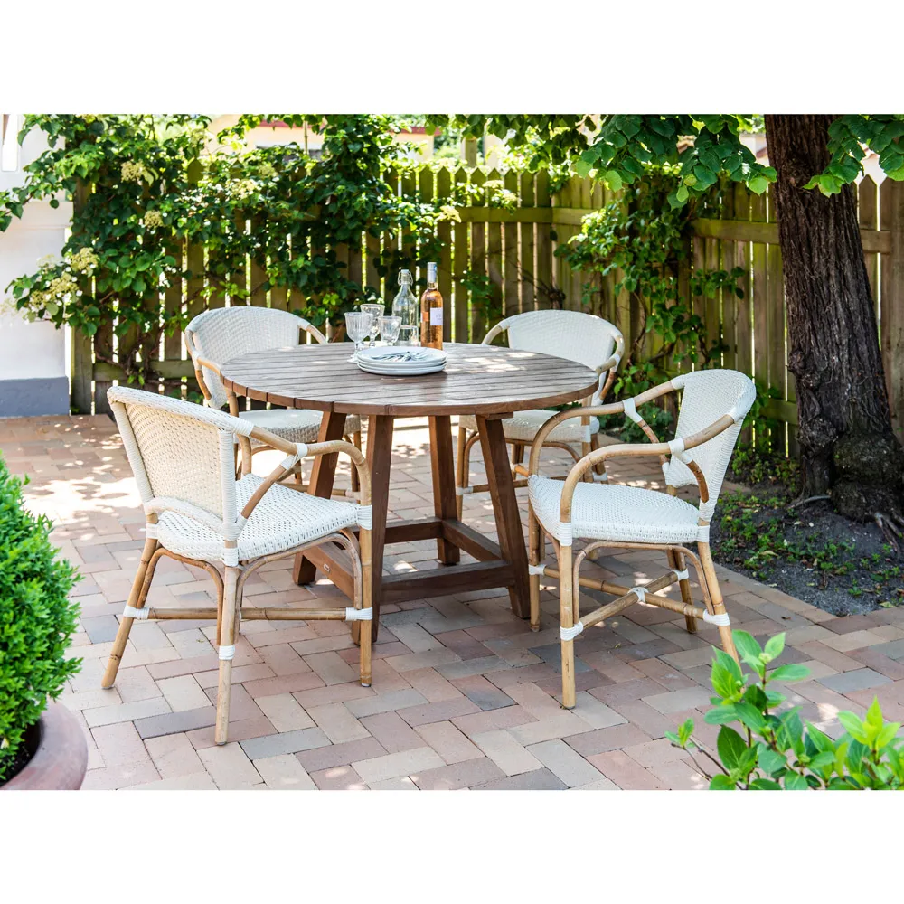 Val Woven Rattan Dining Arm Chair - Beige