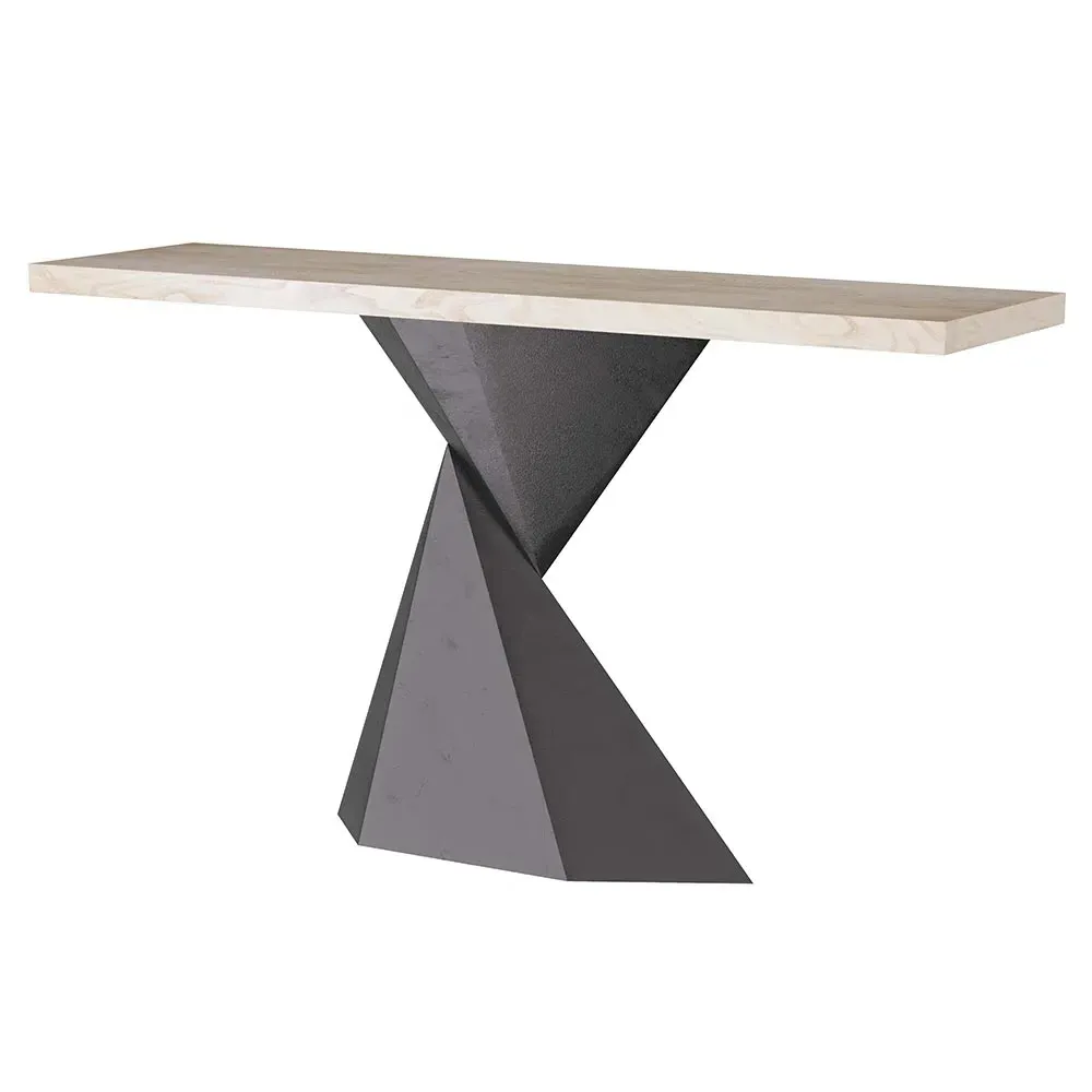 Valder Rectangular Console Table - Brown Oak, Iron