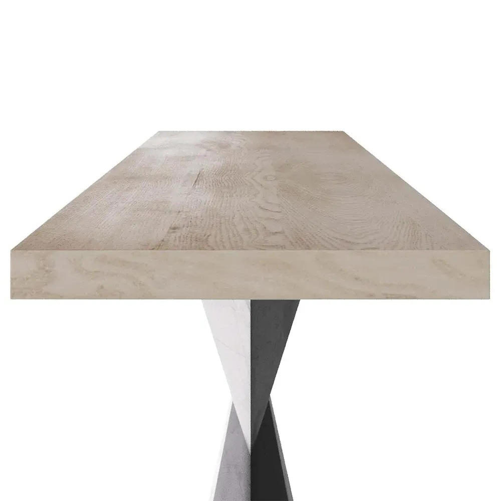 Valder Rectangular Console Table - Brown Oak, Iron