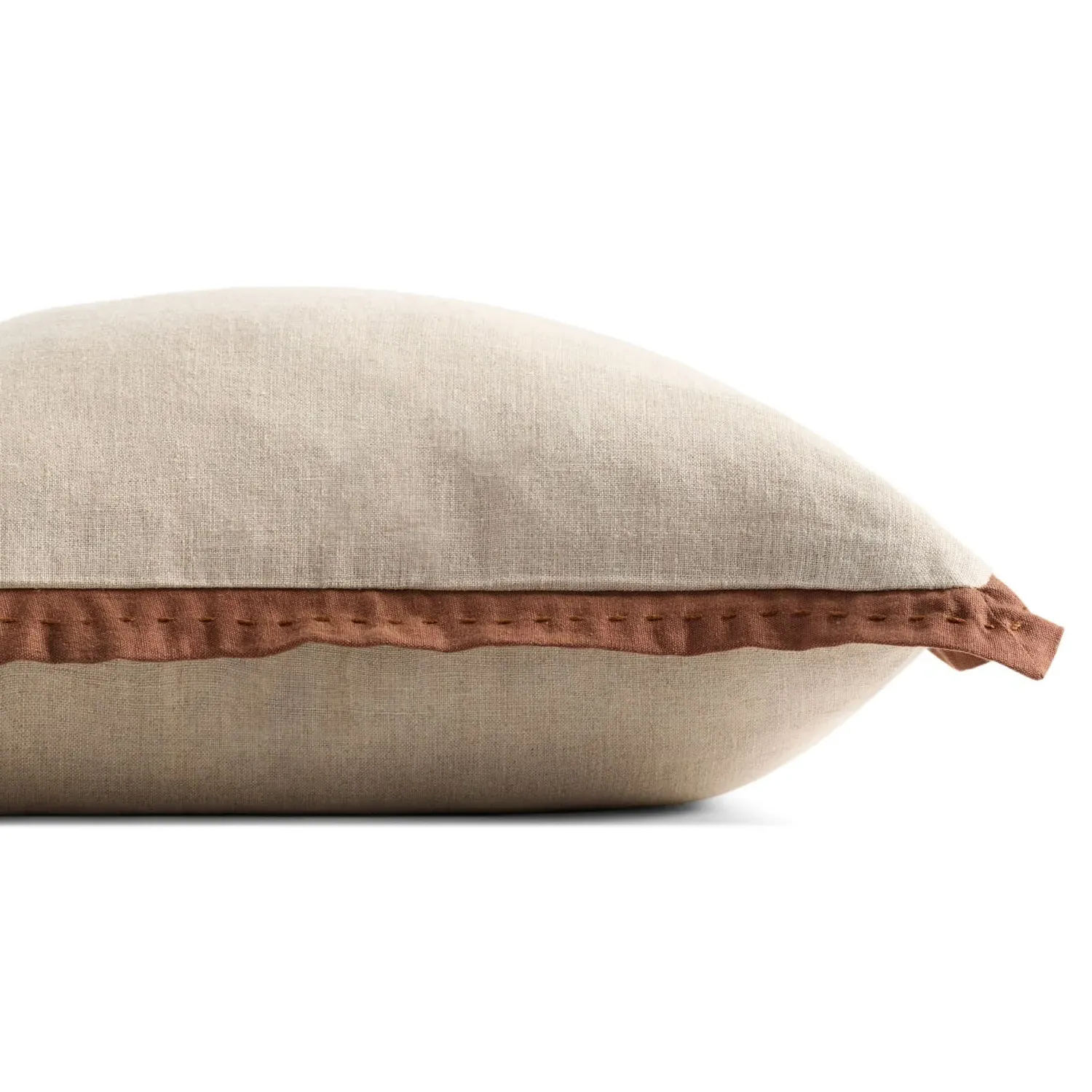 Valdis Flange Throw Pillow - Brown, Cotton