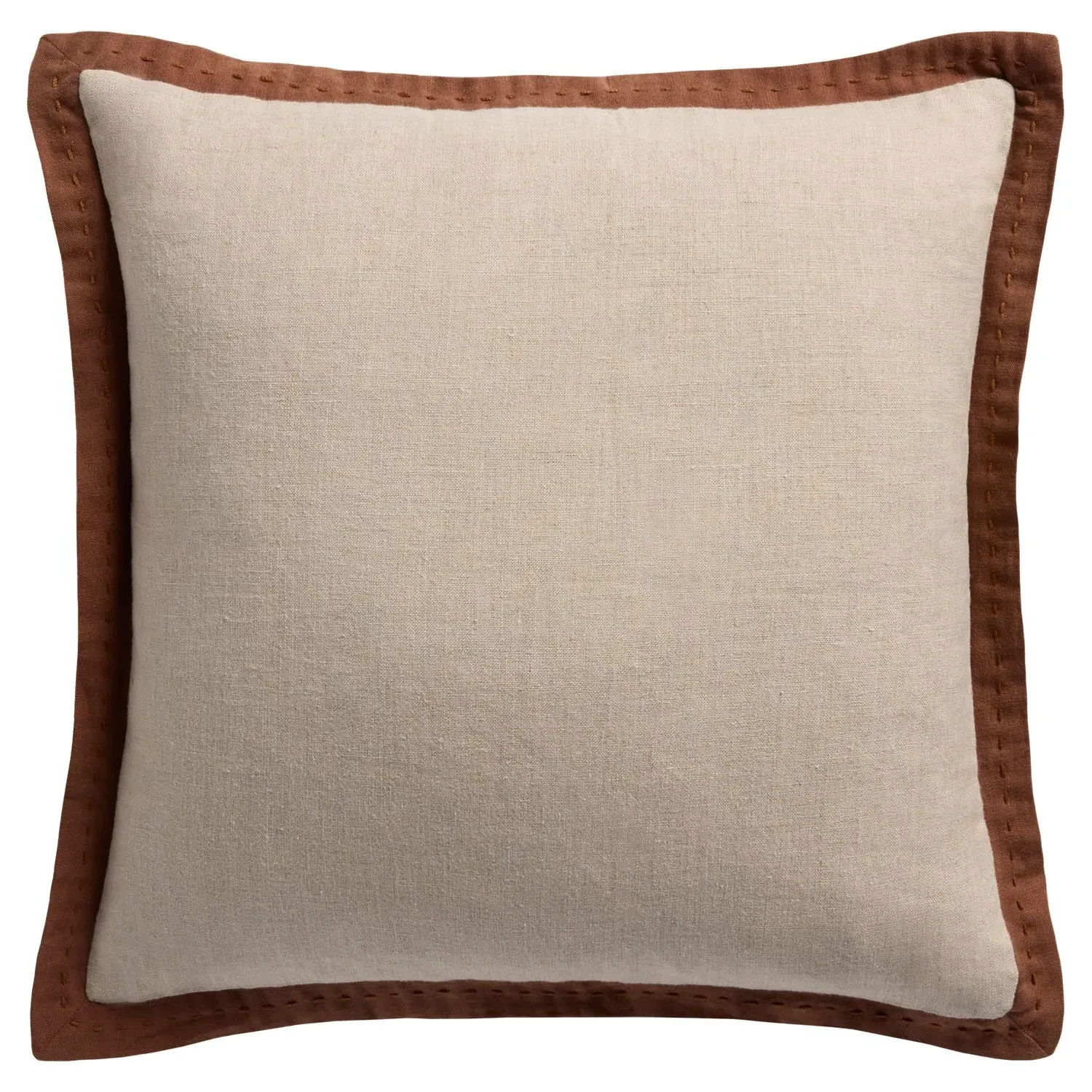 Valdis Flange Throw Pillow - Brown, Cotton image