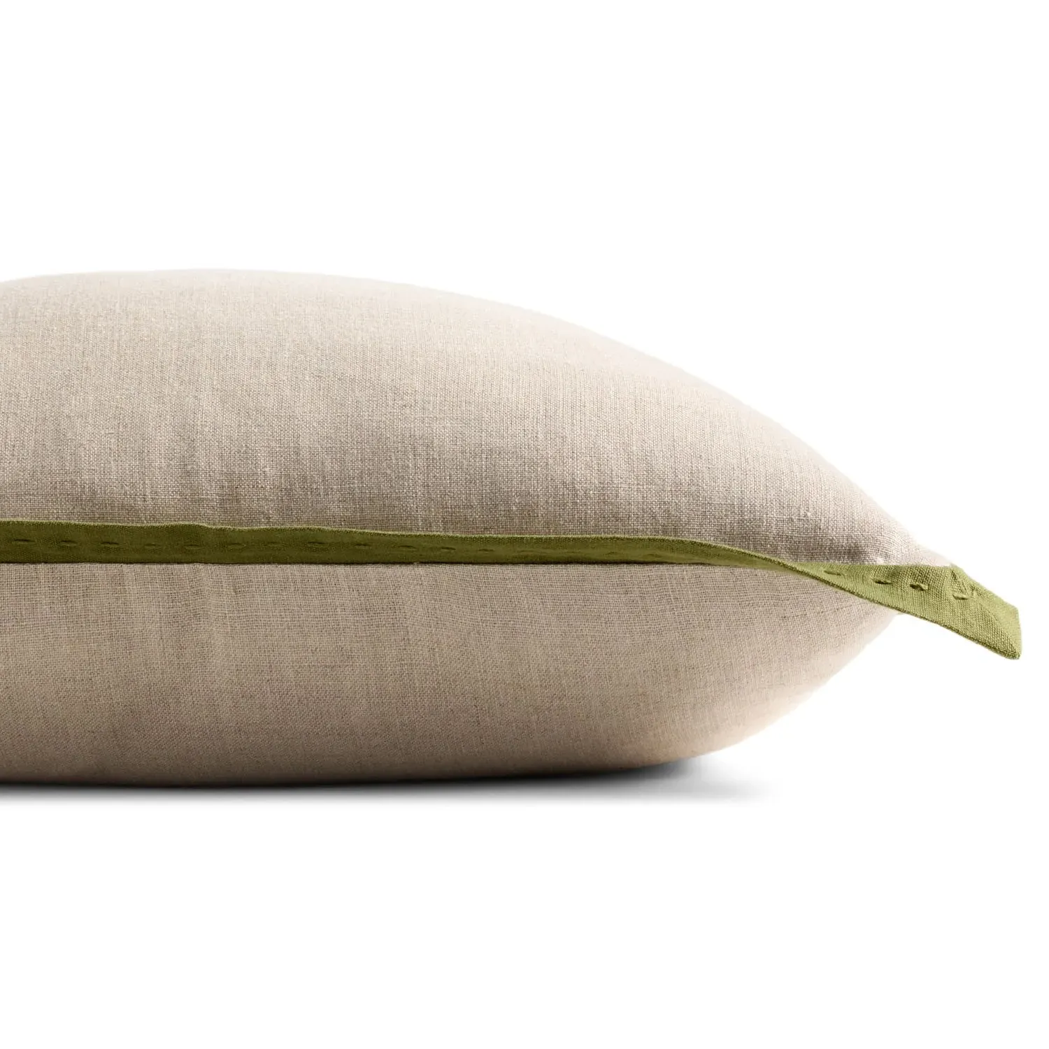 Valdis Flange Throw Pillow - Green, Cotton