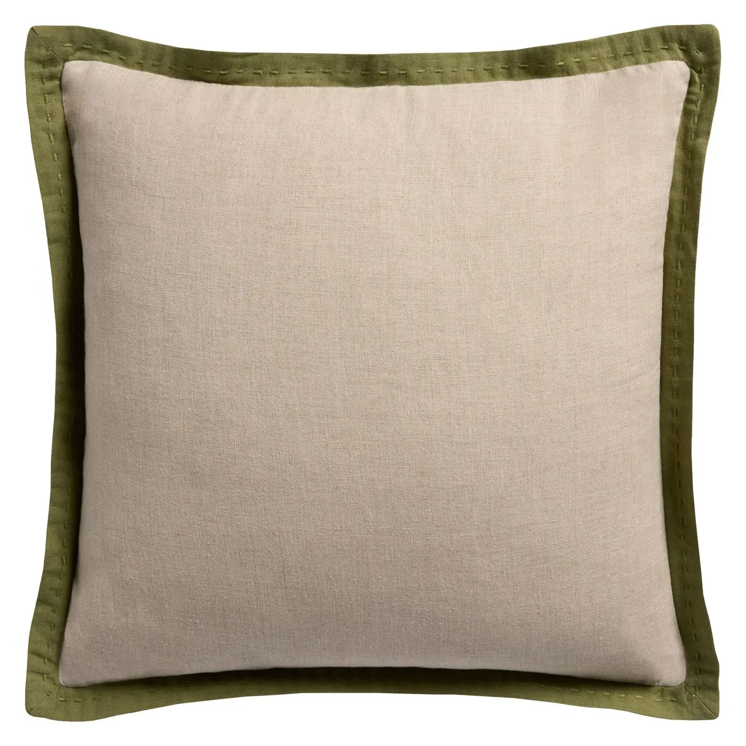 Valdis Flange Throw Pillow - Green, Cotton