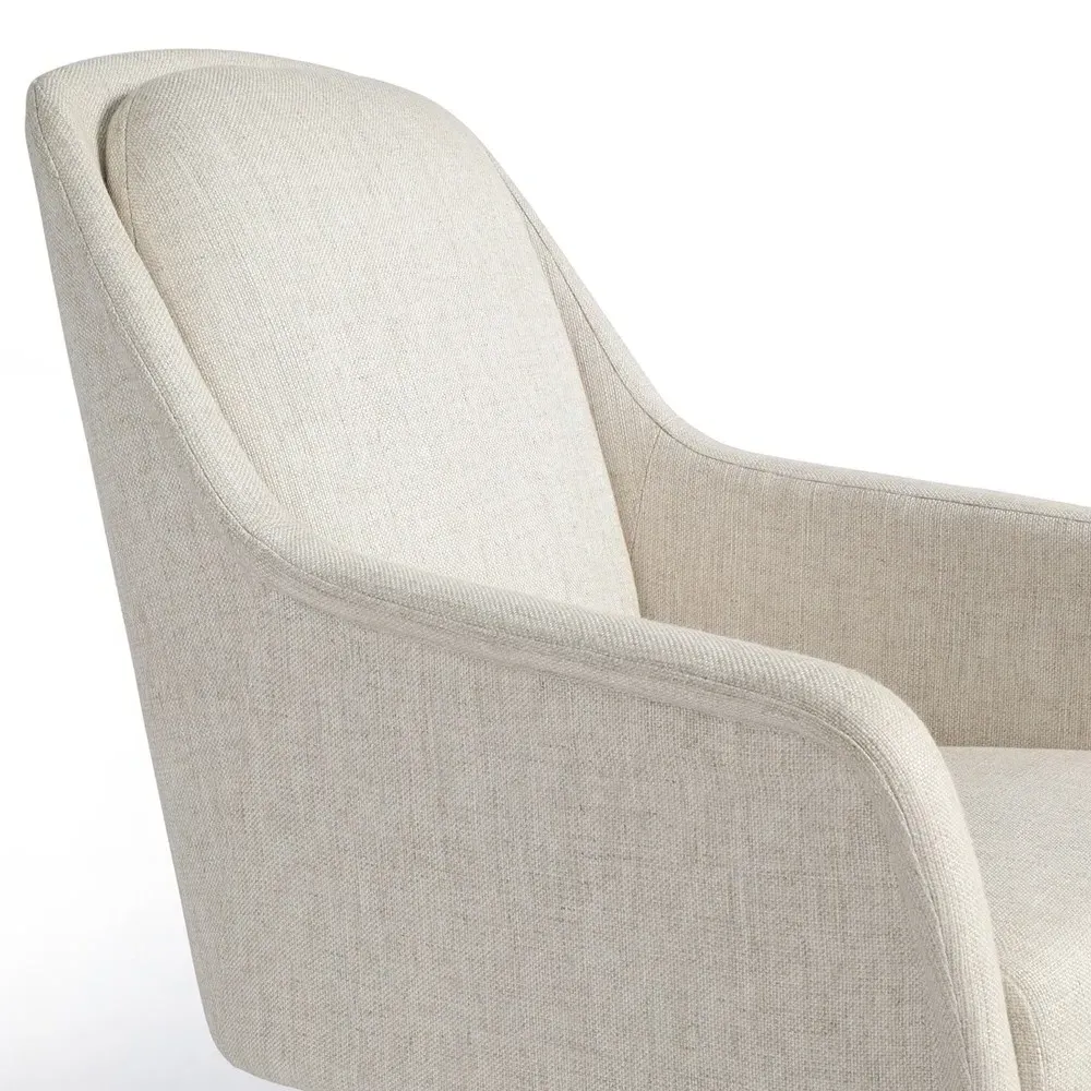 Valena Office Chair - Off White, Aluminum