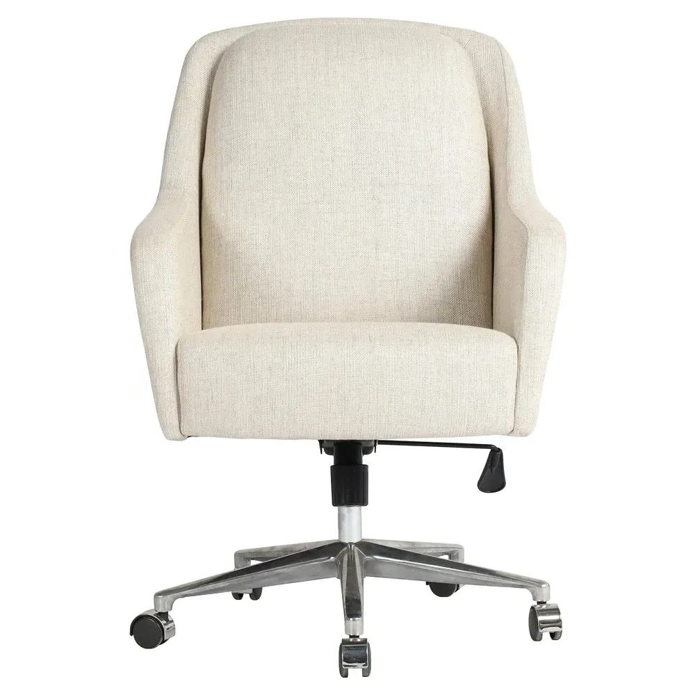 Valena Office Chair - Off White, Aluminum