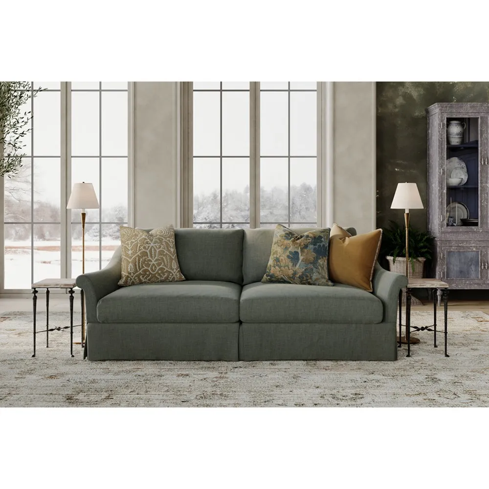 Valeria Pinecone Printed Velvet Throw Pillow - Blue