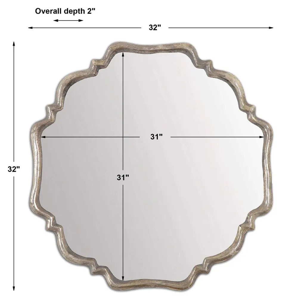 Valerie Distressed Wall Mirror - Silver, Metal