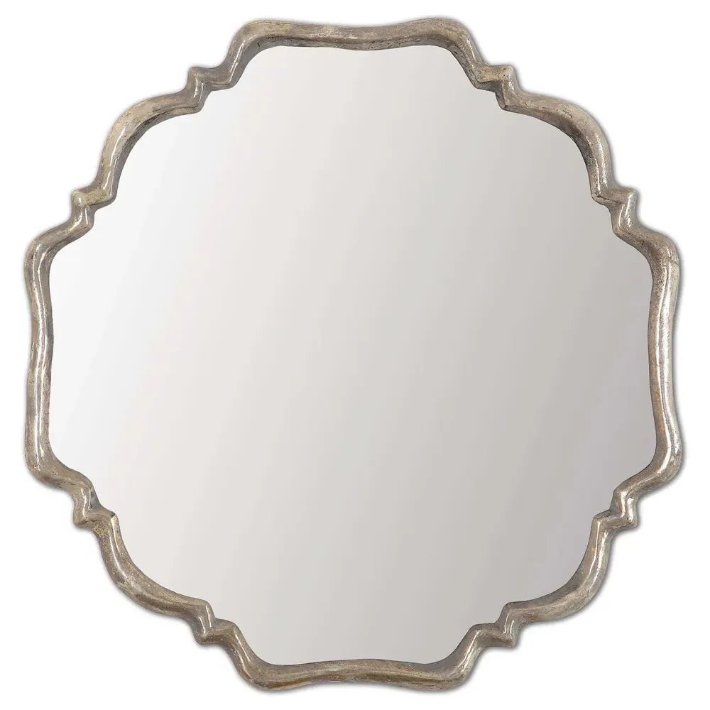 Valerie Distressed Wall Mirror - Silver, Metal