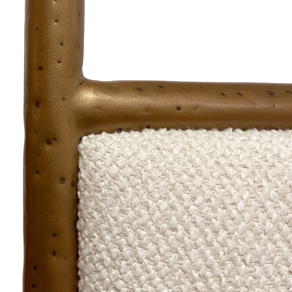 Valerie Queen Size Canopy Bed - Ivory, Copper