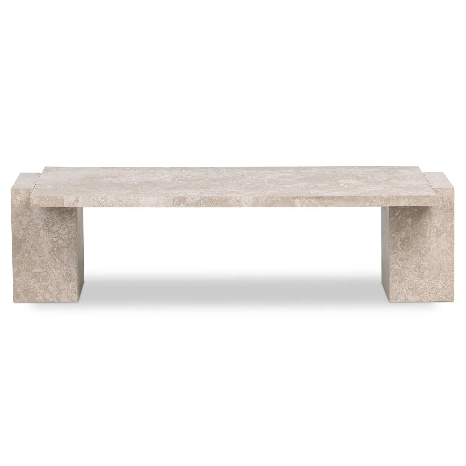 Valerie Rectangular Coffee Table - Beige, Marble