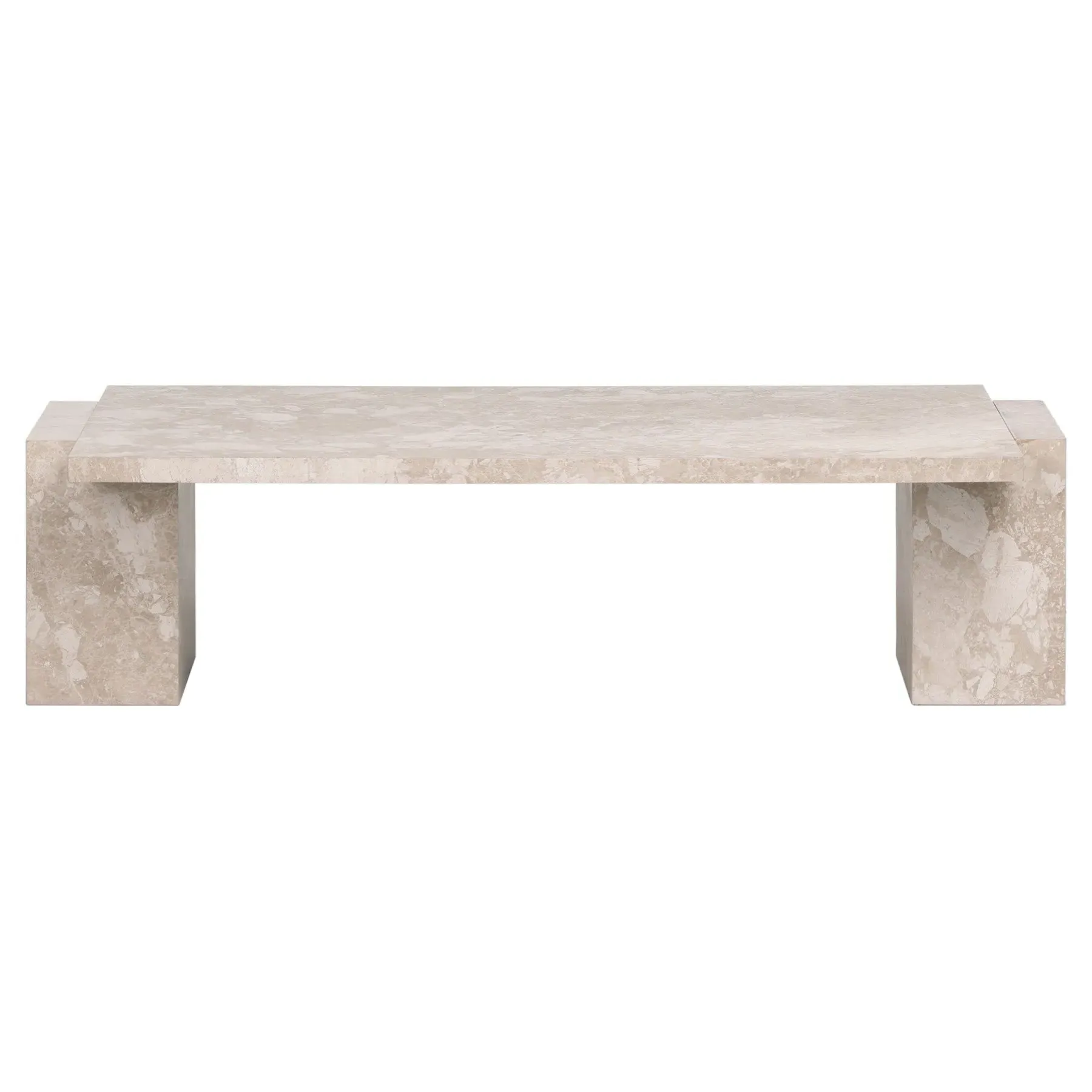 Valerie Rectangular Coffee Table - Beige, Marble