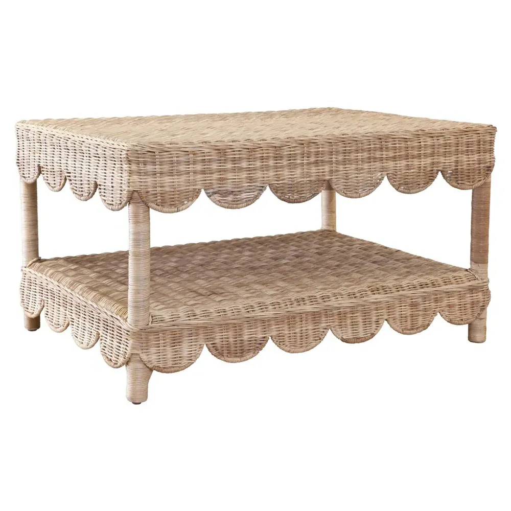 Valerie Rectangular Coffee Table - Natural, Rattan