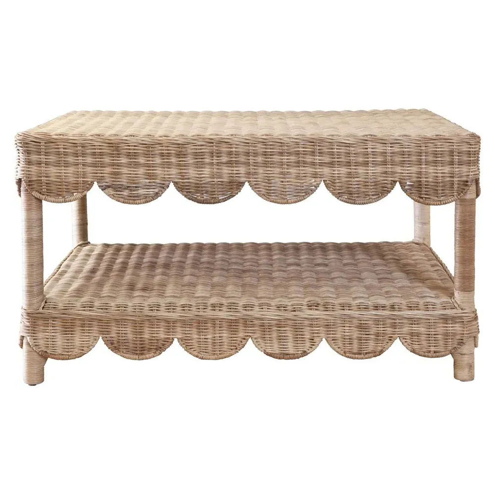 Valerie Rectangular Coffee Table - Natural, Rattan
