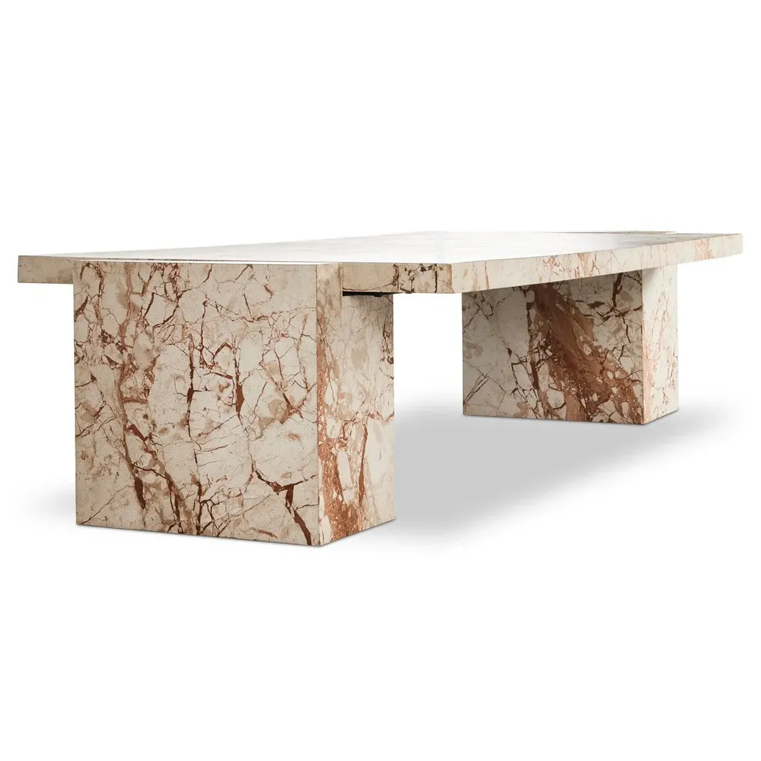 Valerie Rectangular Coffee Table - Taupe, Marble