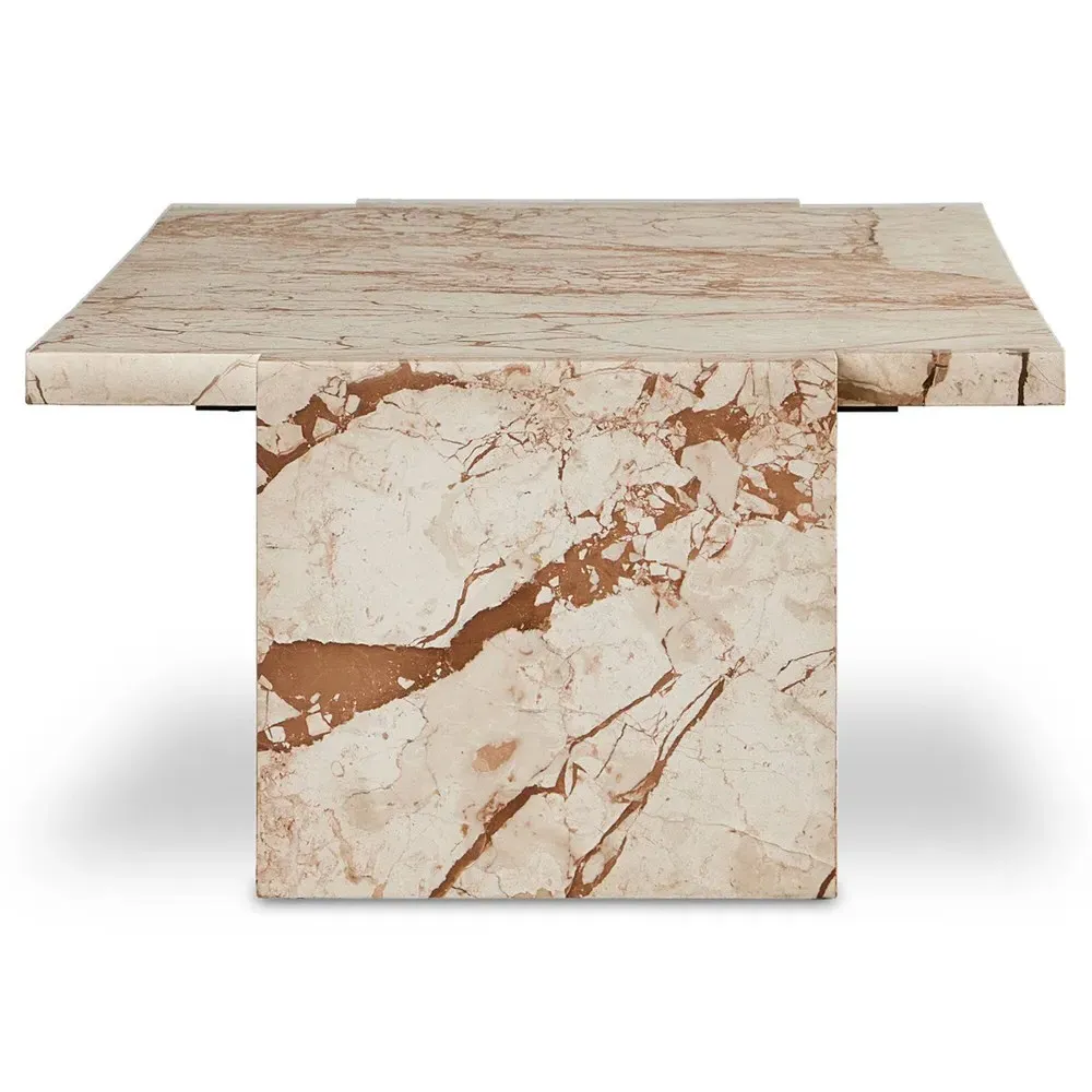 Valerie Rectangular Coffee Table - Taupe, Marble