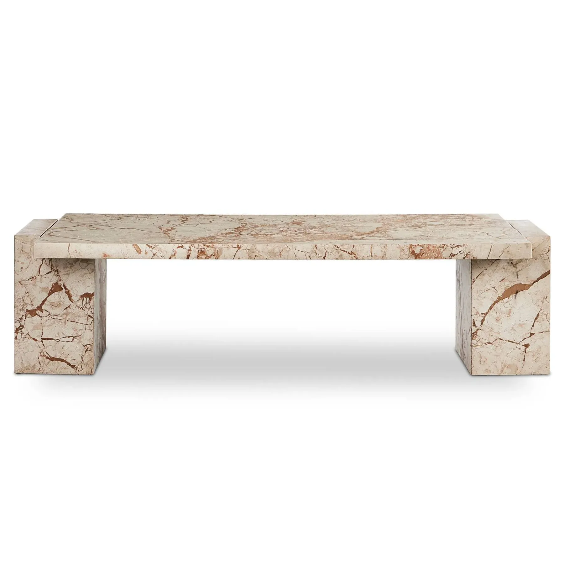 Valerie Rectangular Coffee Table - Taupe, Marble