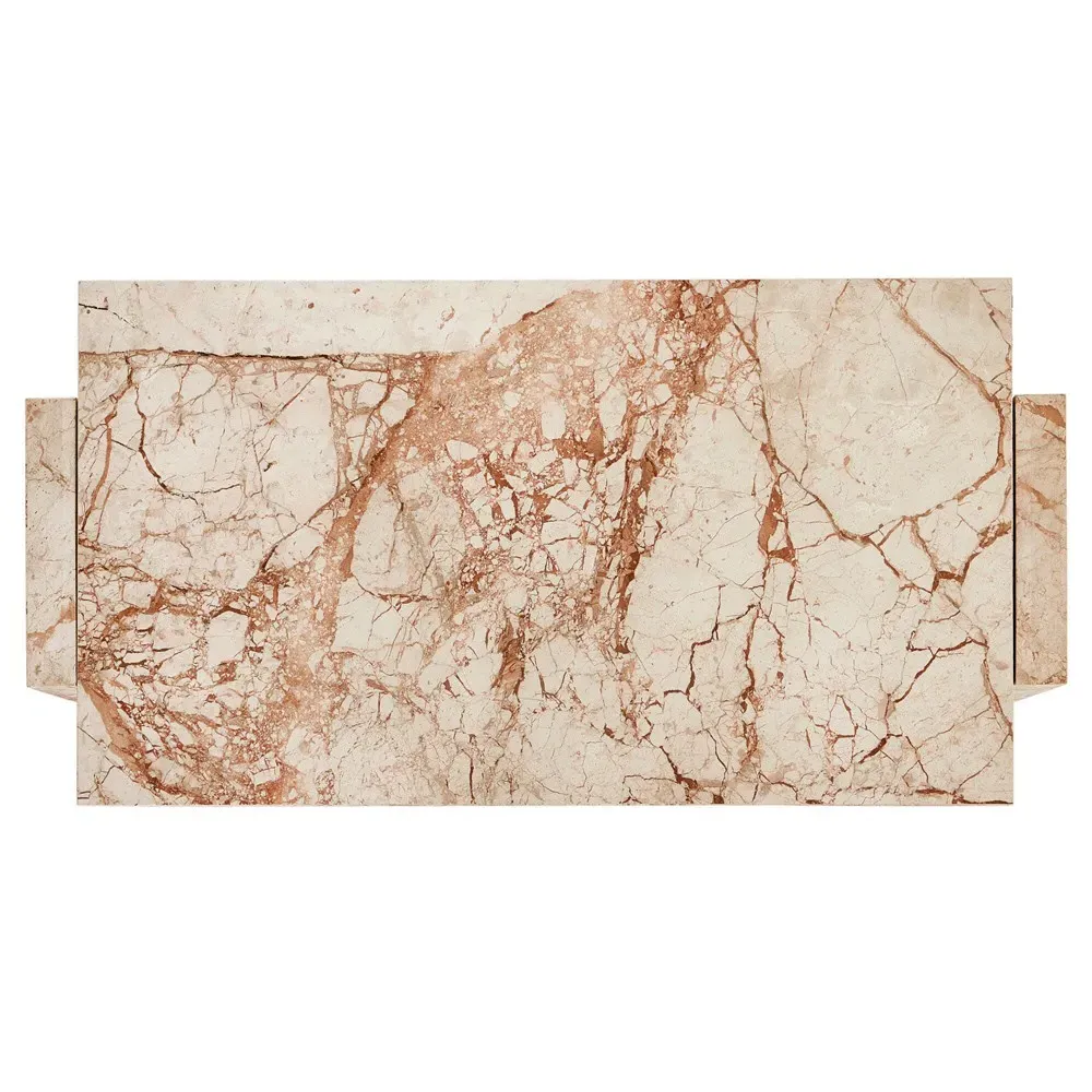 Valerie Rectangular Coffee Table - Taupe, Marble