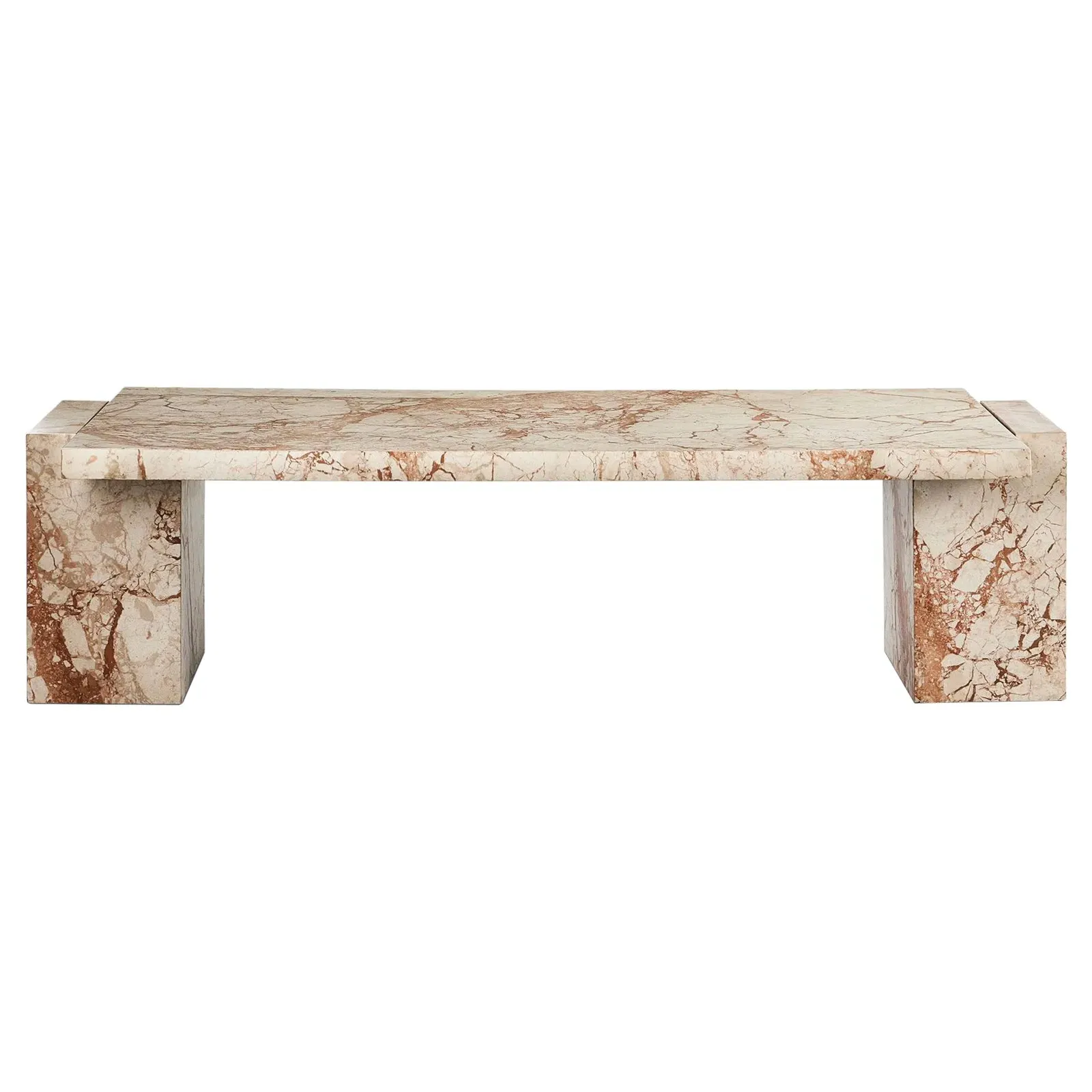 Valerie Rectangular Coffee Table - Taupe, Marble