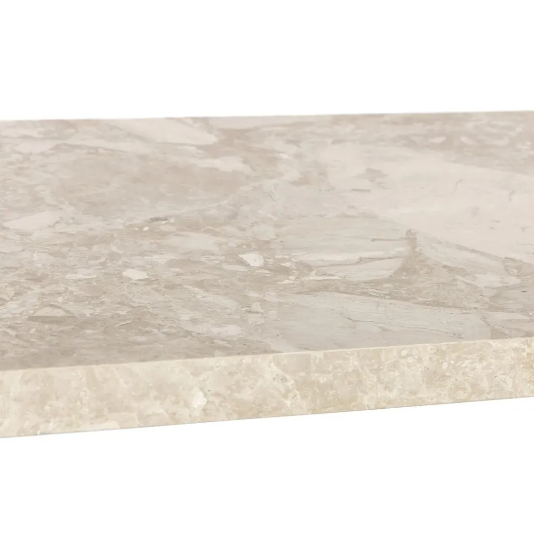 Valerie Rectangular Console Table - Beige, Marble