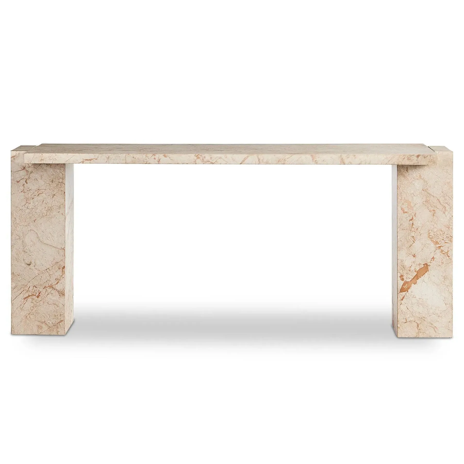 Valerie Rectangular Console Table - Taupe, Marble