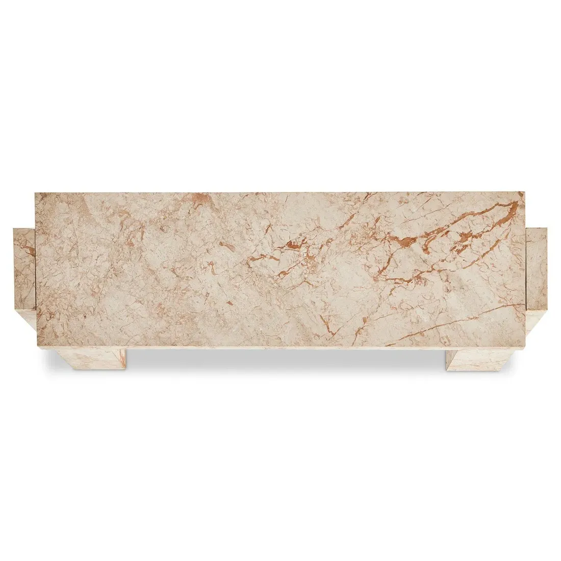 Valerie Rectangular Console Table - Taupe, Marble
