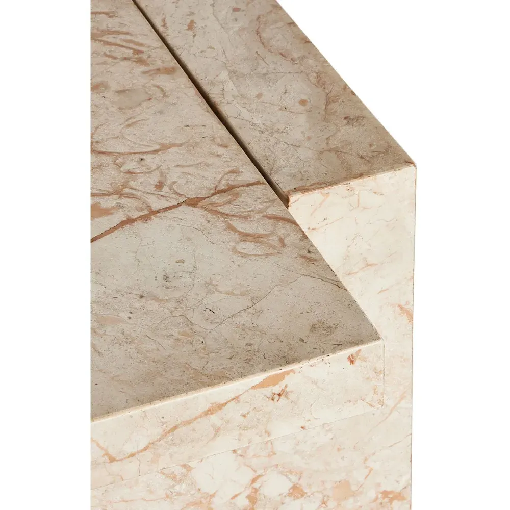 Valerie Rectangular Console Table - Taupe, Marble