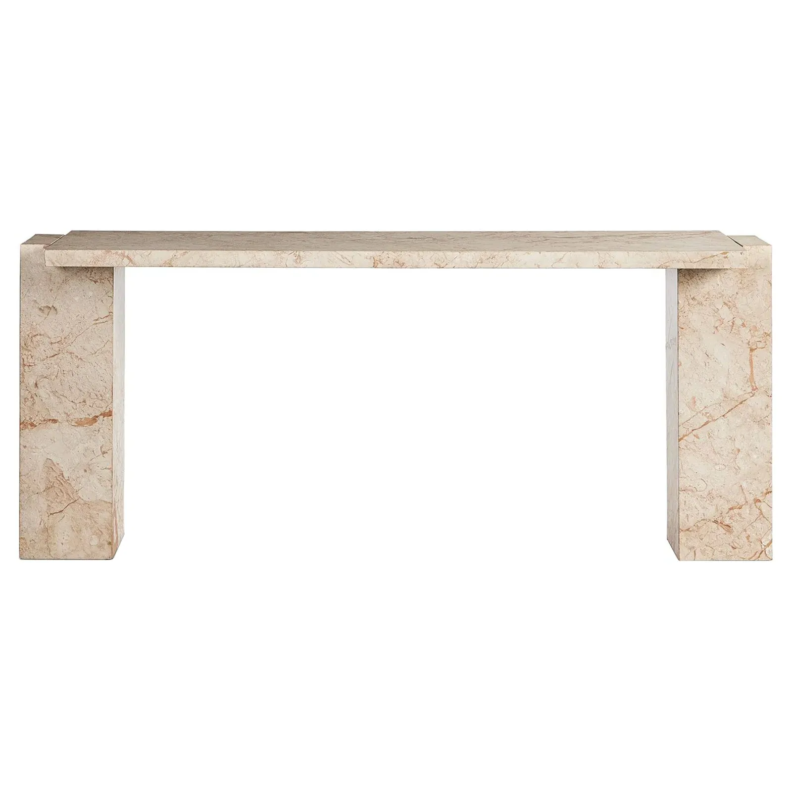 Valerie Rectangular Console Table - Taupe, Marble