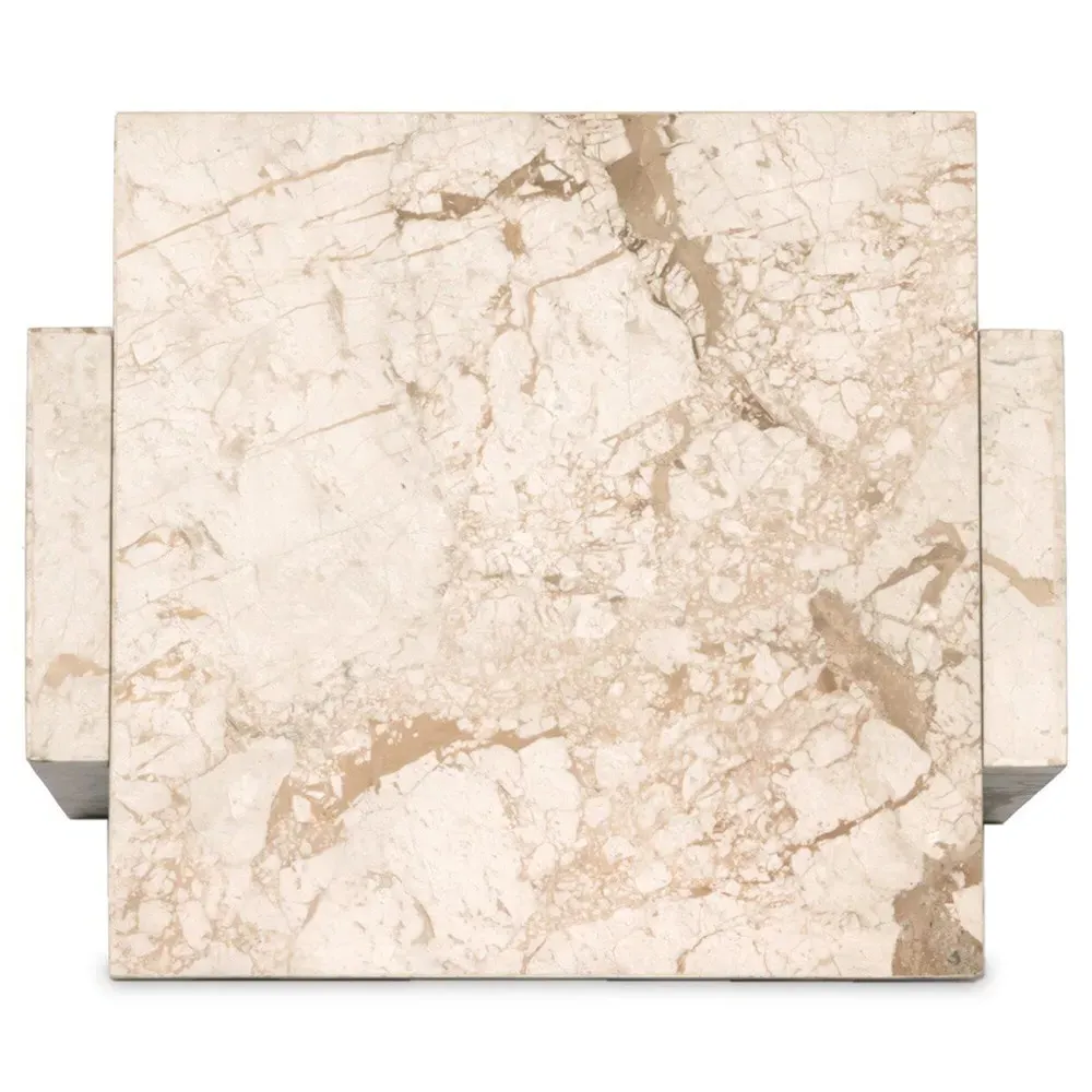 Valerie Rectangular End Table - Taupe, Marble