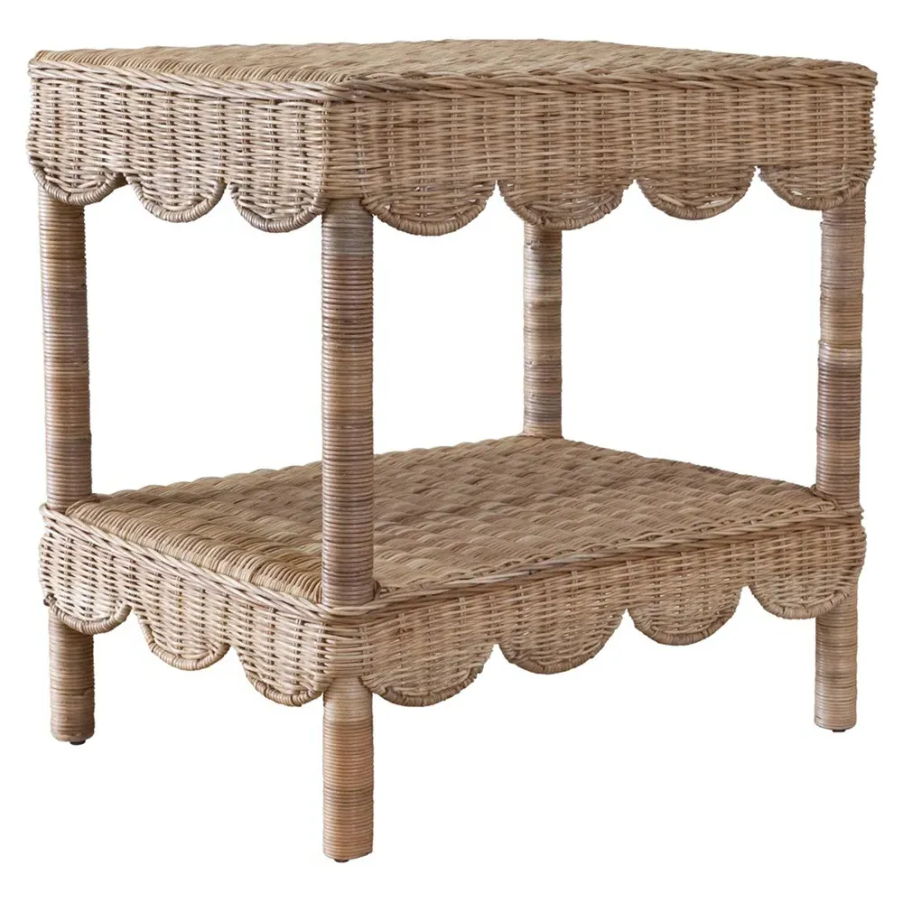 Valerie Rectangular Side Table - Natural, Rattan