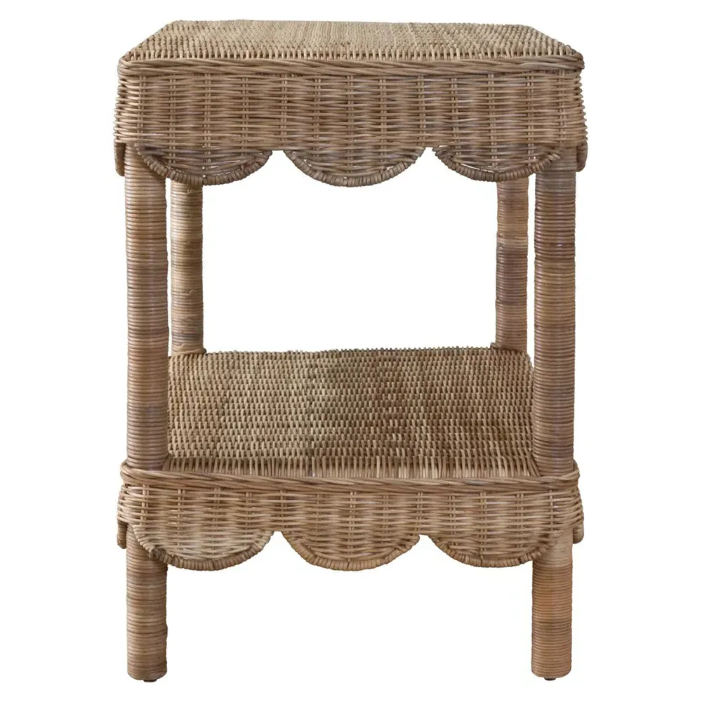 Valerie Rectangular Side Table - Natural, Rattan