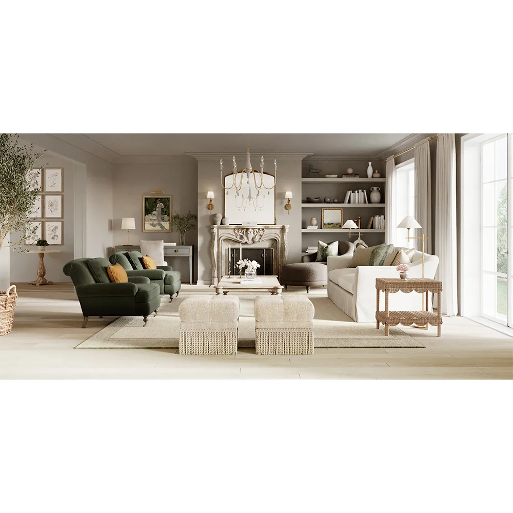 Valerie Rectangular Side Table - Natural, Rattan