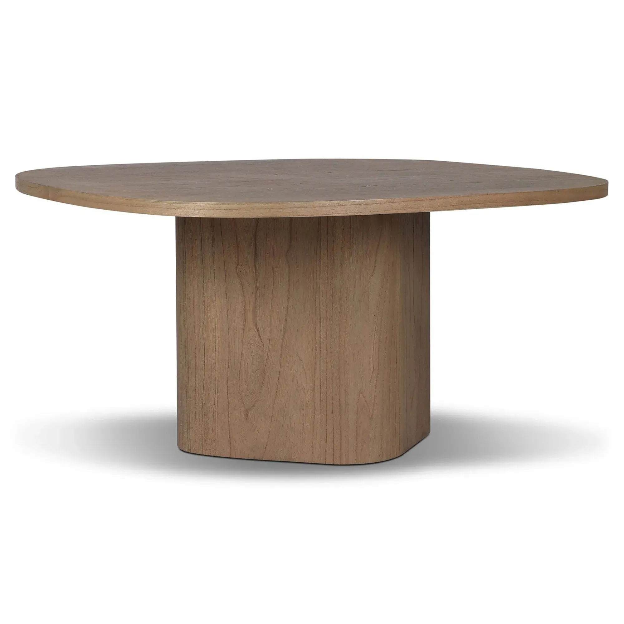 Valli Square Pedestal Dining Table - Brown, Wood