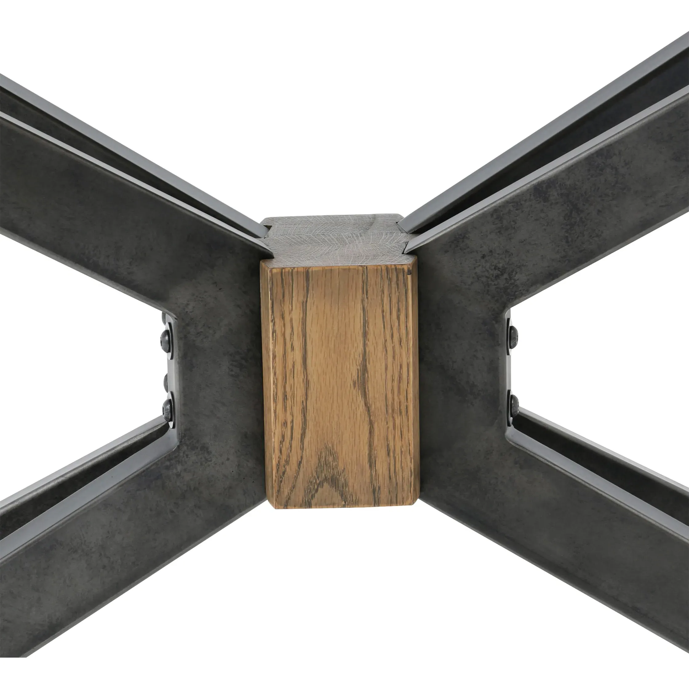 Vance Rectangular Console Table - Brass, Oak