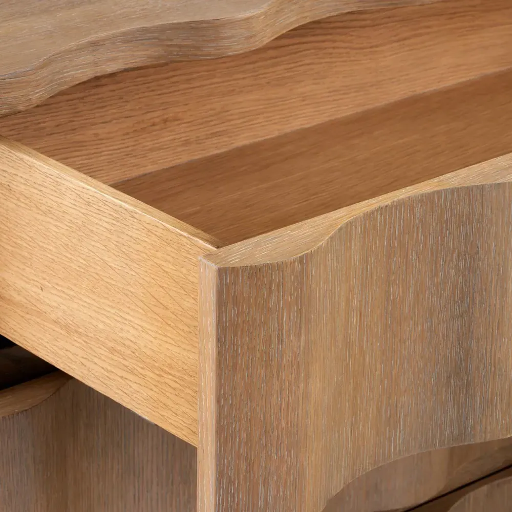 Vanessa Wavy Double Dresser - Almond Brown, Oak