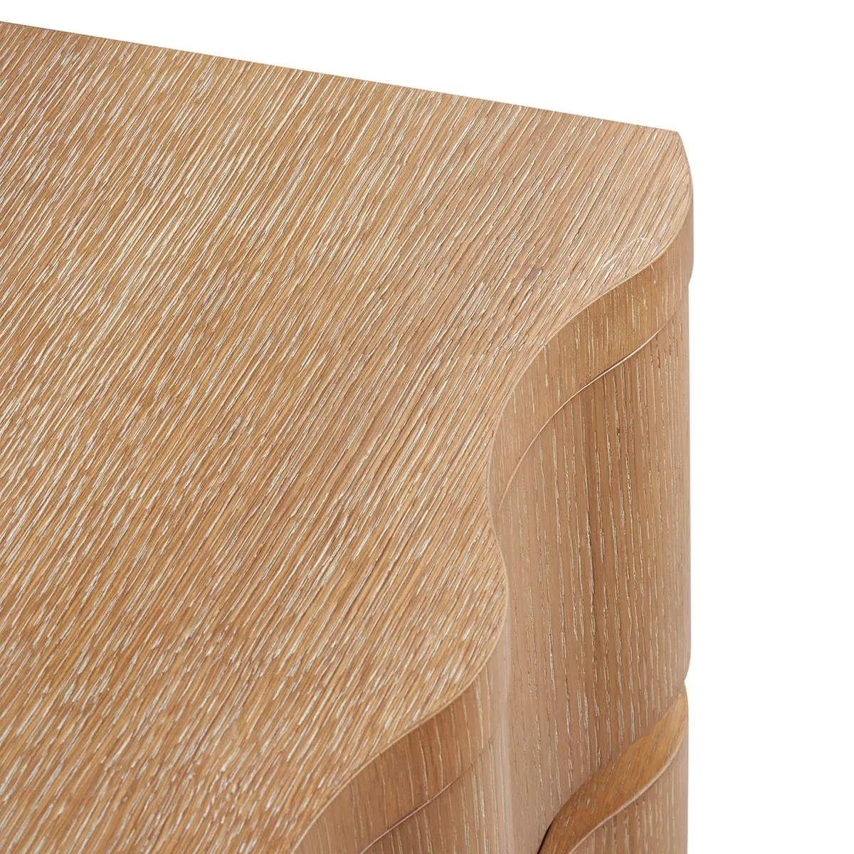 Vanessa Wavy End Table - Almond Brown, Oak
