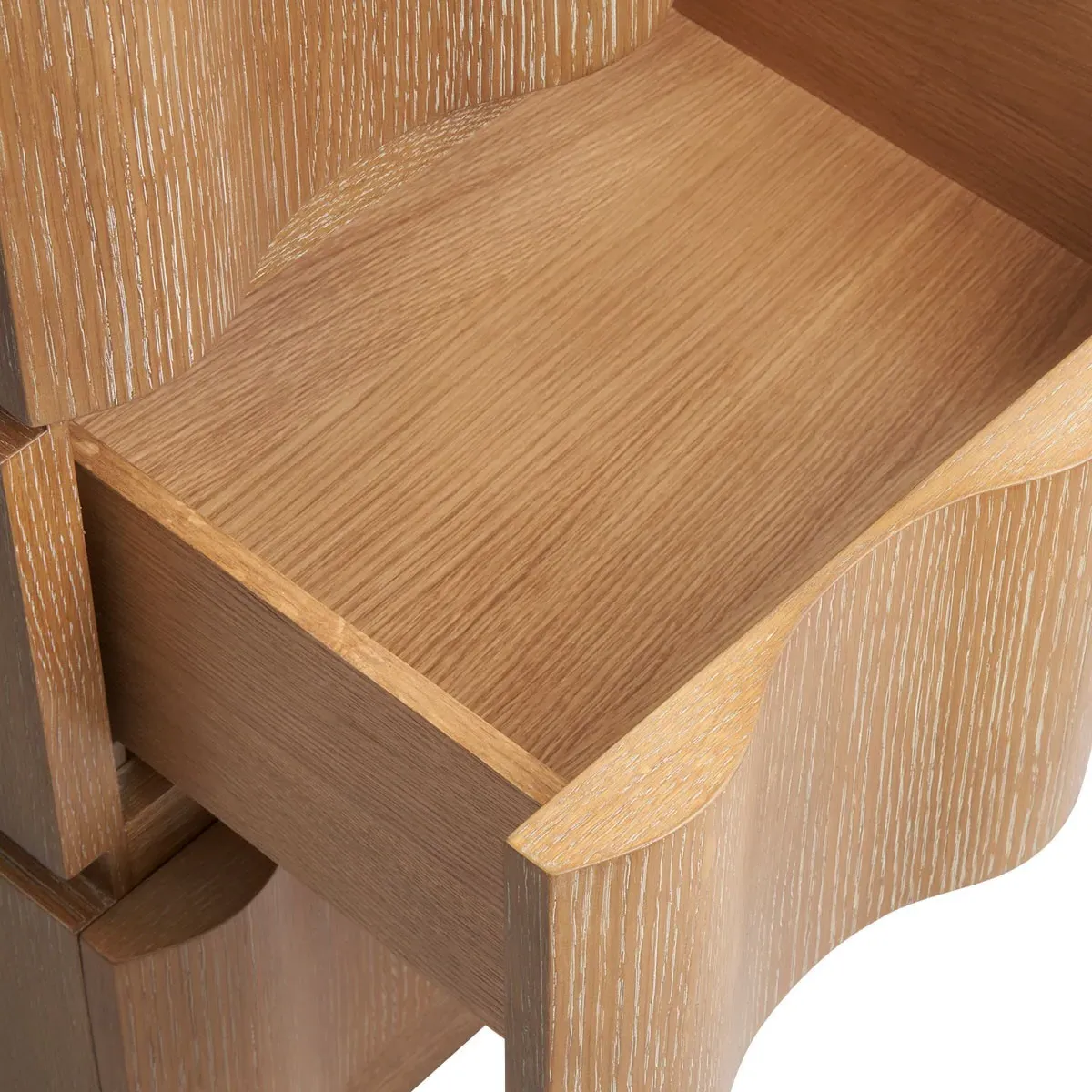 Vanessa Wavy End Table - Almond Brown, Oak