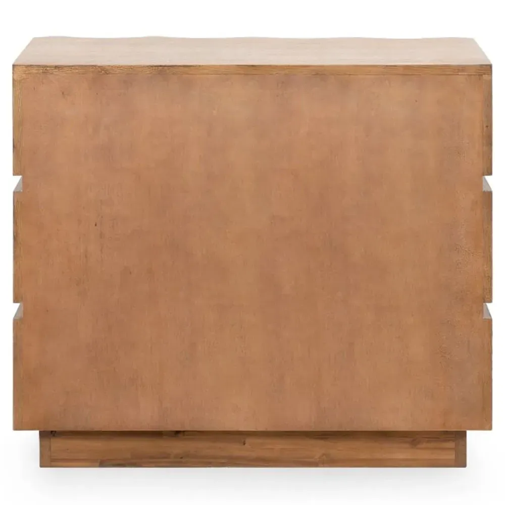 Vanessa Wavy Nightstand - Almond Brown, Oak