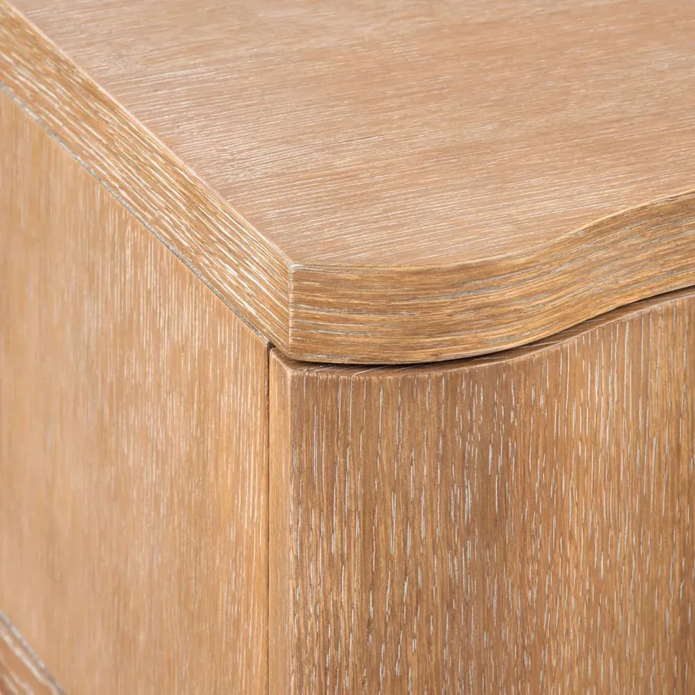 Vanessa Wavy Nightstand - Almond Brown, Oak